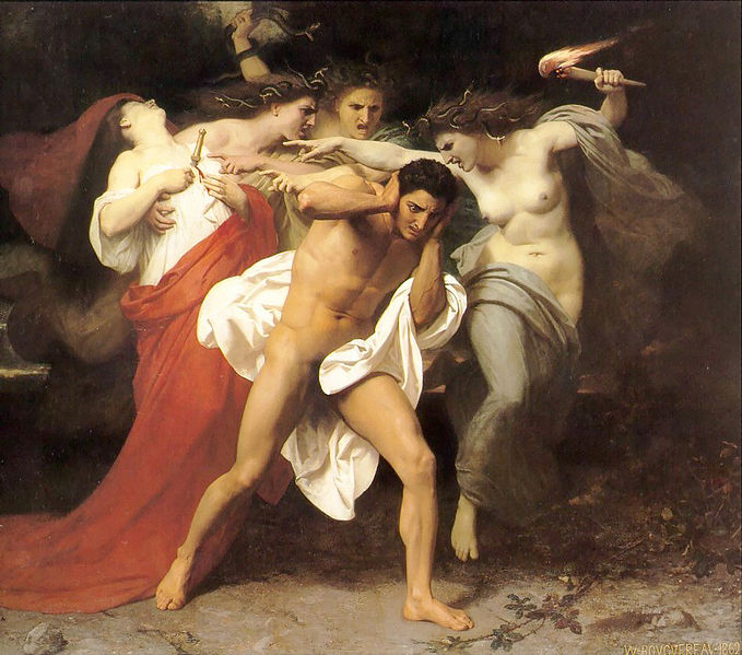 William-Adolphe Bouguereau The Remorse of Orestes or Orestes Pursued by the Furies